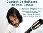 El guitarrista internacional Toni Cotol actua el 25 de junio en La Barraca de Aguas Vivas