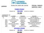 El primer premi del sorteig de la Loteria Nacional celebrat aquest dijous, el 75.192, ha estat venut a Alzira