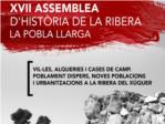 Finalitza el termini per a presentar comunicacions a la XVIII Assemblea dHistria de la Ribera