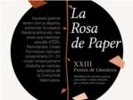 Florida Grup Educatiu convoca la 23 edicin del certamen literario 'La Rosa de Paper'