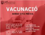 Hui, vacunaci sense cita prvia als centres de salut de Montroi i Montserrat