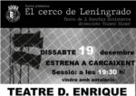 La companyia teatral gora de Carcaixent estrena hui el seu nou muntatge 'El cerco de Leningrado'
