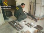 La Guardia Civil interviene ametralladoras, granadas, mosquetones y abundante municin en Villanueva de Castelln