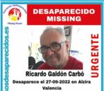 MXIMA DIFUSI | Es busca a Ricardo Galdn, desaparegut a Alzira des del passat 27 de setembre