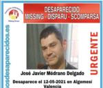 MXIMA DIFUSI | Jos Javier Mdrano, desaparegut a Algemes des del passat dimecres 12 de maig