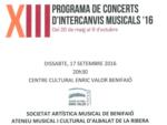Sbado musical en Benifai con concierto de coro e intercambio de bandas