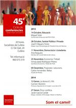 Els Socialistes de Cullera organitzen un cicle de conferències per a la tardor-hivern 2013-14