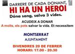 Donaci de sang a Montserrat el divendres 20 de febrer