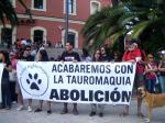 Manifestacin contra las becerradas cadafaleras en Algemes