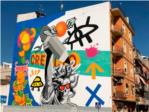 Artgemesí acaba el mural artístic ubicat enfront de l’estació de Renfe d'Algemesí