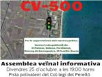 Assemblea veïnal informativa en el col·legi públic de El Perelló  per a tractar el tema de la CV-500