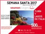 SEMANA SANTA en Turín y los lagos de Italia con VEUMON viatges por solo 500 euros