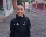 Cora Serrano es penja la medalla de bronze formant part del conjunt juvenil base del Club Almussafes