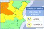 Demà s'activa de nou l'alerta groga per fortes pluges i tempestes a la província de València