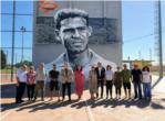 El mural guanyador de la I Ruta d'Art Urbà llueix ja en l'Estadi Municipal Antonio Puchades a Sueca