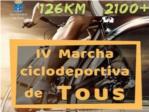 Este próximo domingo 17 de octubre se celebra la IV Marcha Ciclodeportiva de Tous