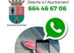 Los vecinos de Benifai pueden ya trasladar va Whatsapp las incidencias de la va pblica