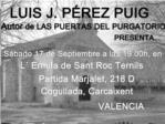 Luis J. Pérez Puig presentará en Carcaixent su novela 