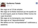 Guillermo Toledo: “Me cago en la Fiesta Nacional, en la Monarquía y en sus monarcas”