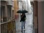 Una fuerte tormenta inunda algunas calles de Alzira